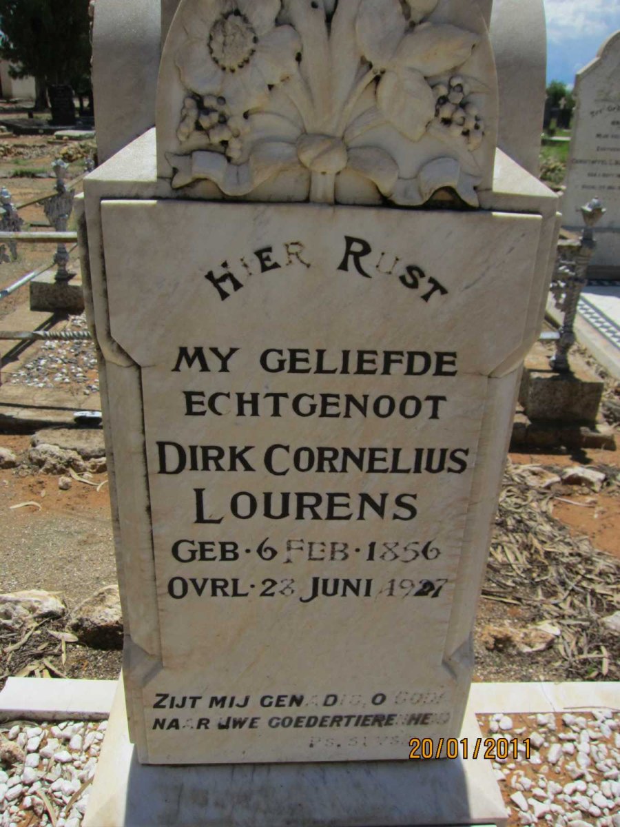 LOURENS Dirk Cornelius 1856-1927