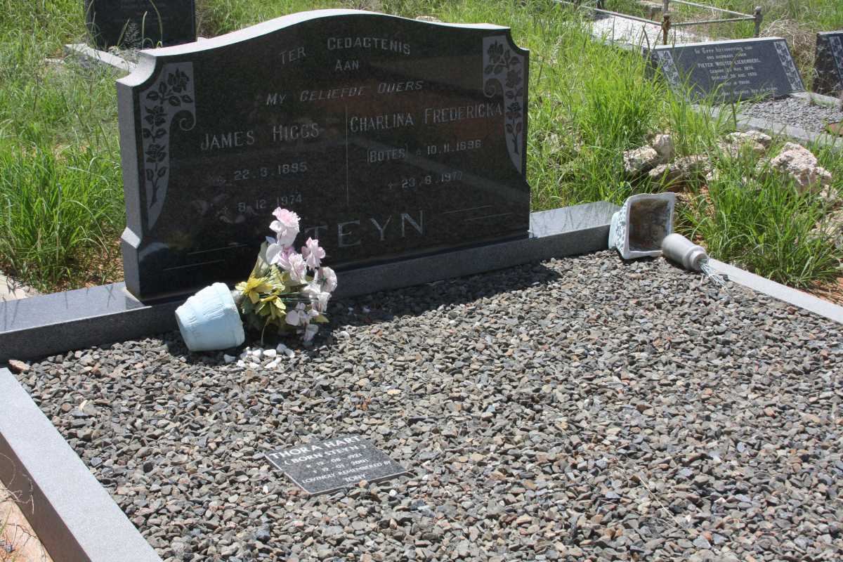STEYN  James Higgs 1895-1974 &amp; Charlina Fredericka BOTES 1896-1977 :: HART Thora nee STEYN 1921-2001