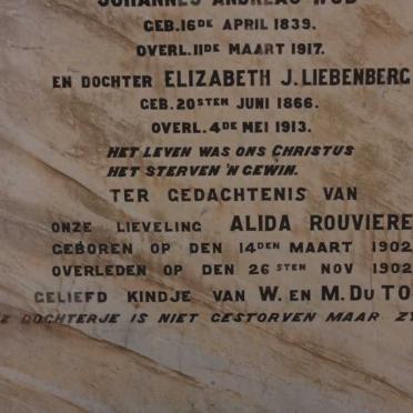 TOIT Alida Rouviere, du 1902-1902