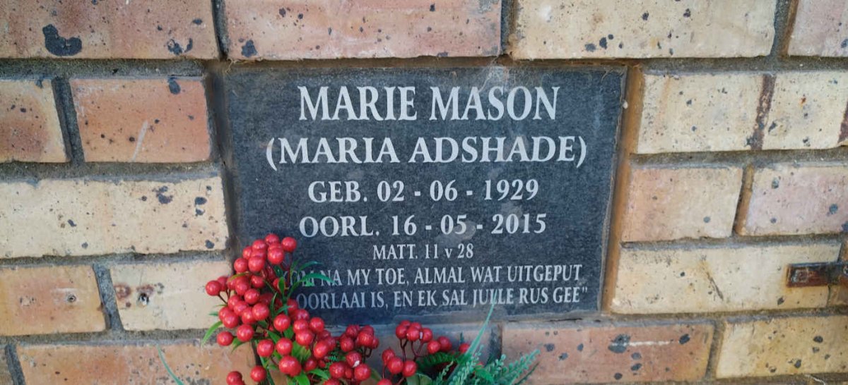 MASON Maria, ADSHADE 1929-2015