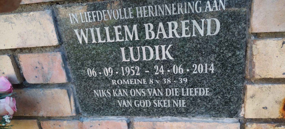 LUDIK Willem Barend 1952-2014