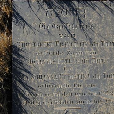 TOIT Christoffel Franciscus, du 1852-1871