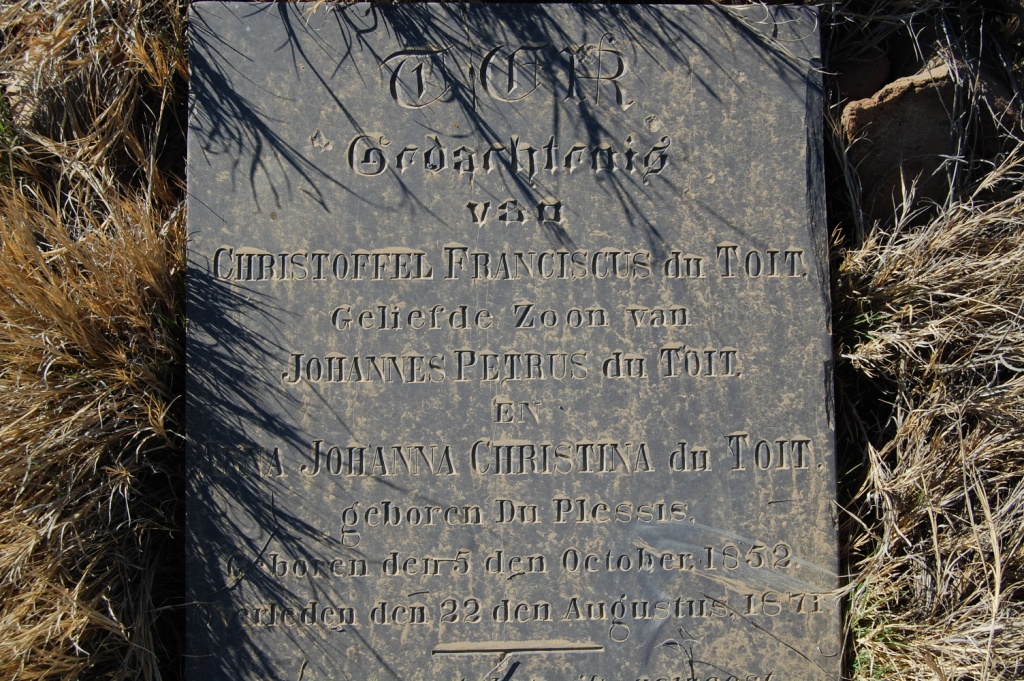 TOIT Christoffel Franciscus, du 1852-1871