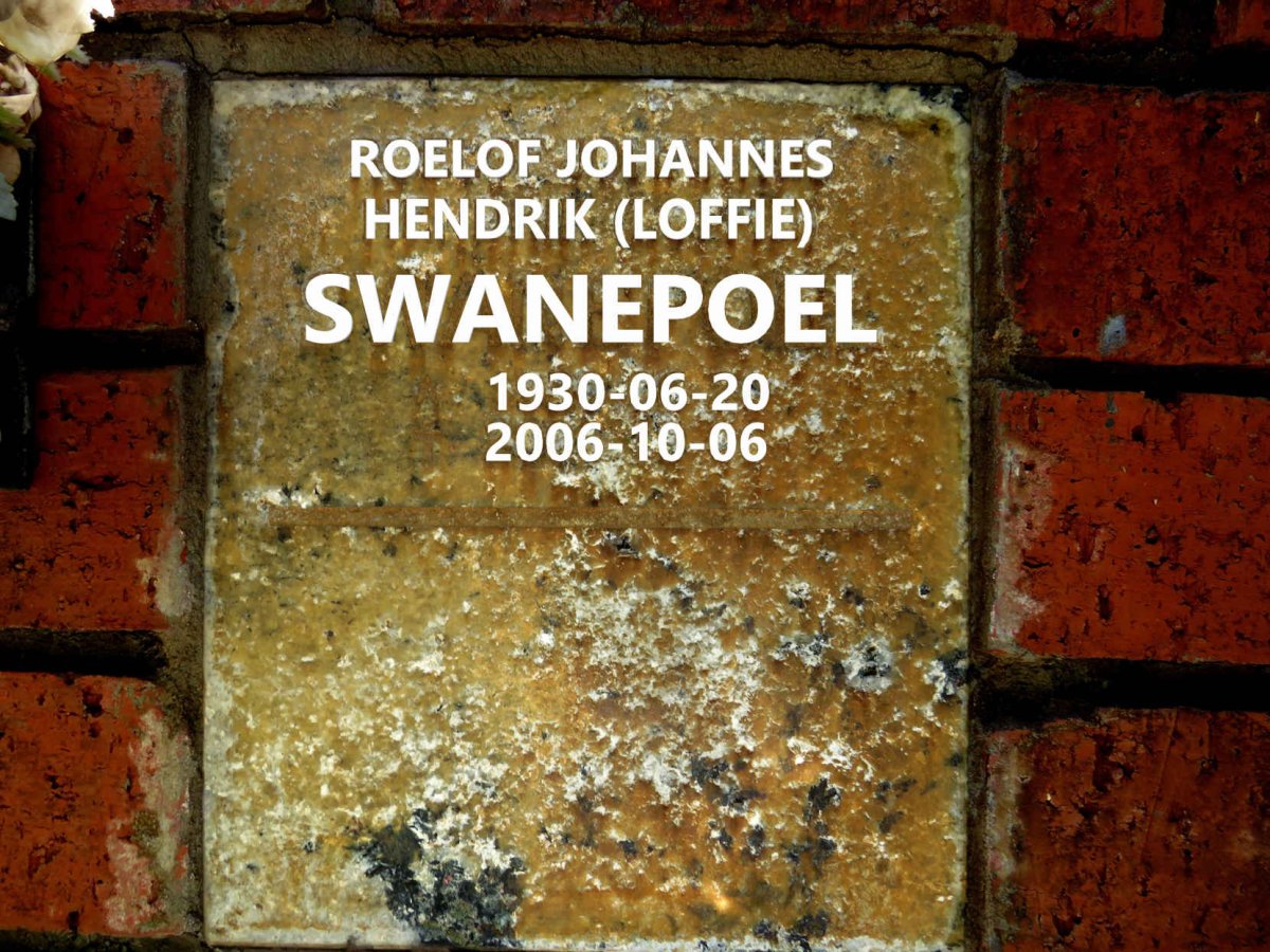 SWANEPOEL Roelof Johannes Hendrik 1930-2006 