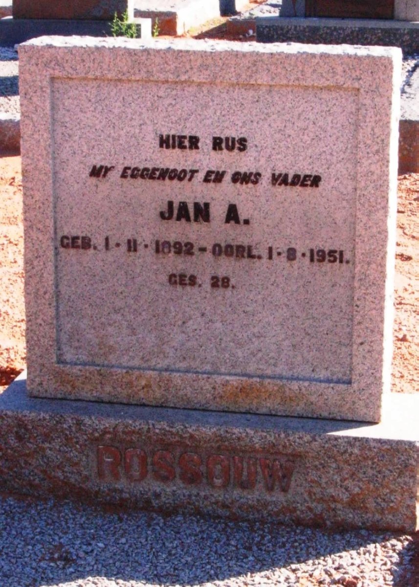ROSSOUW Jan A. 1892-1951