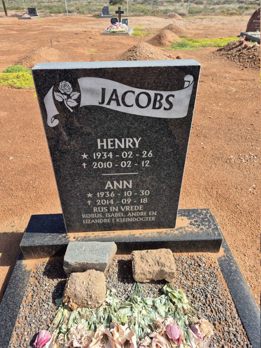 JACOBS Henry 1934-2010 & Ann 1936-2014