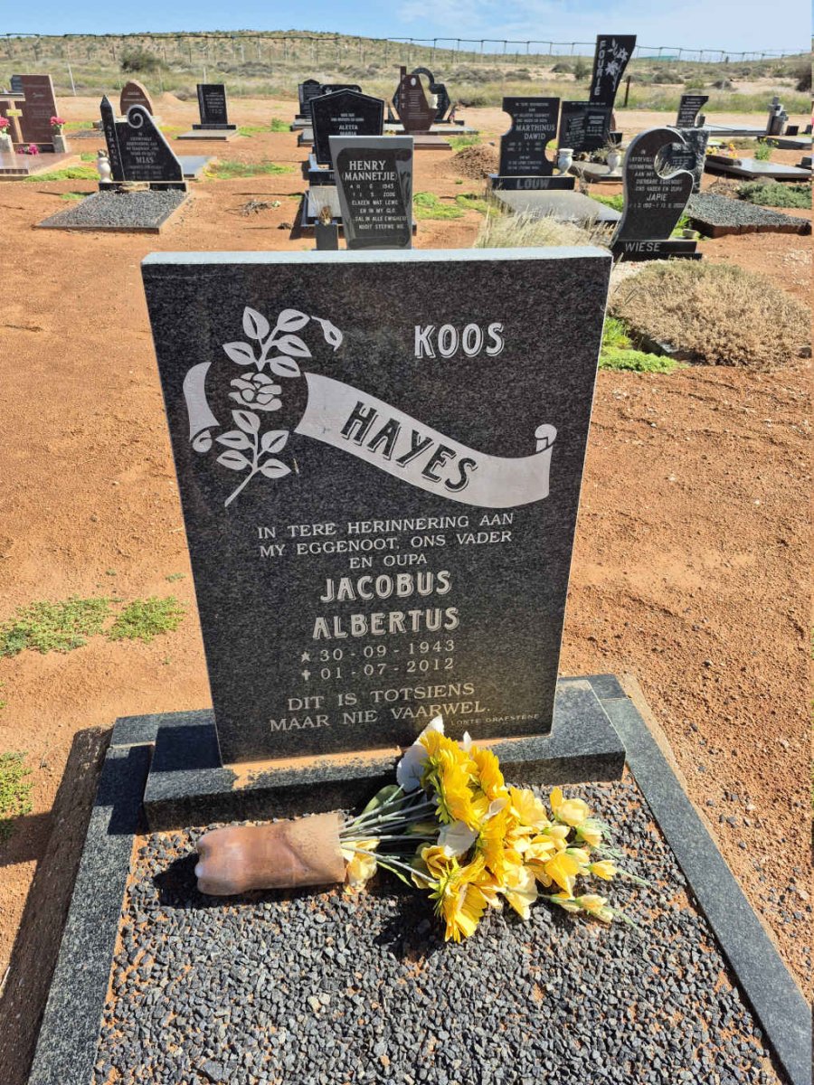 HAYES Jacobus Albertus 1943-2012