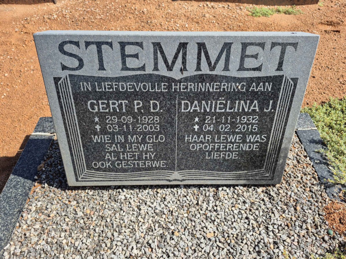 STEMMET Gert P.D. 1928-2003 & Danielina J. 1932-2015