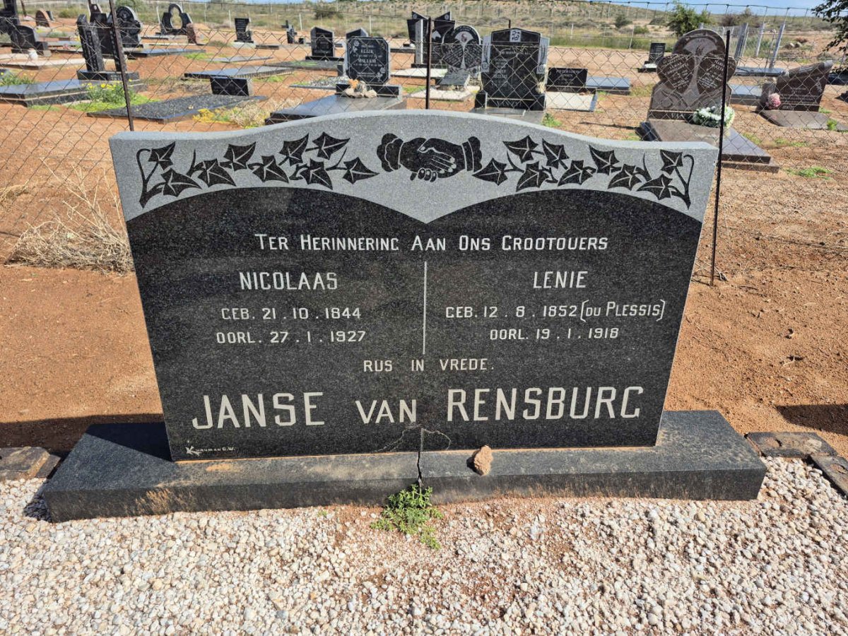 RENSBURG Nicolaas, Janse van 1844-1927 & Lenie DU PLESSIS 1852-1918 _1