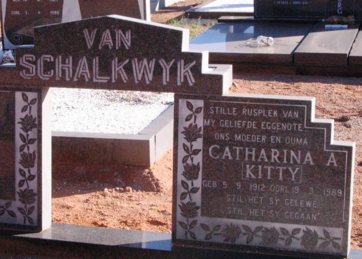 SCHALKWYK Catharina A., van 1912-1989