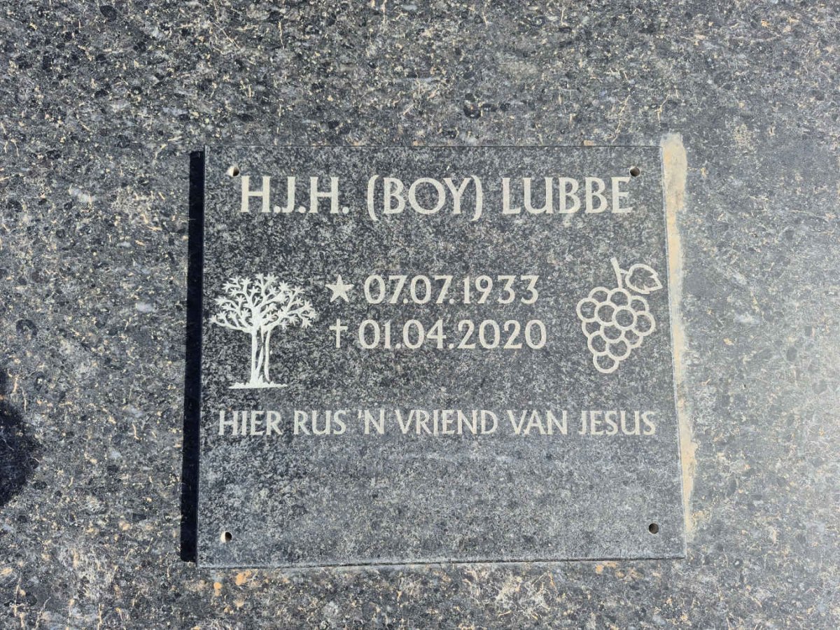 LUBBE H.J.H. 1933-2020