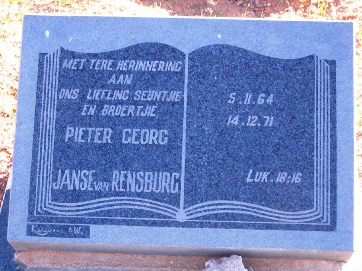 RENSBURG Pieter Georg, Janse van 1964-1971