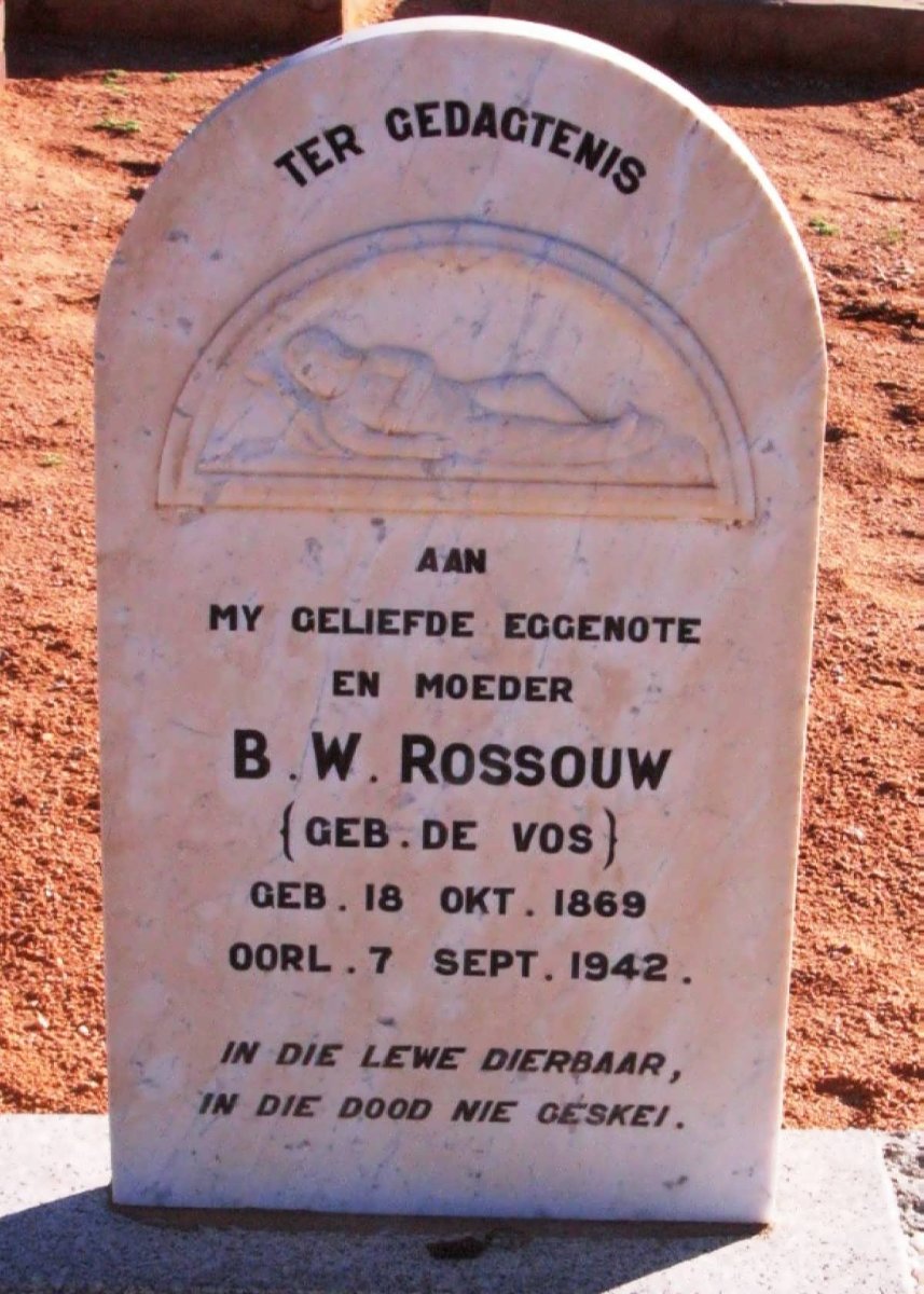 ROSSOUW B.W. nee DE VOS 1869-1942