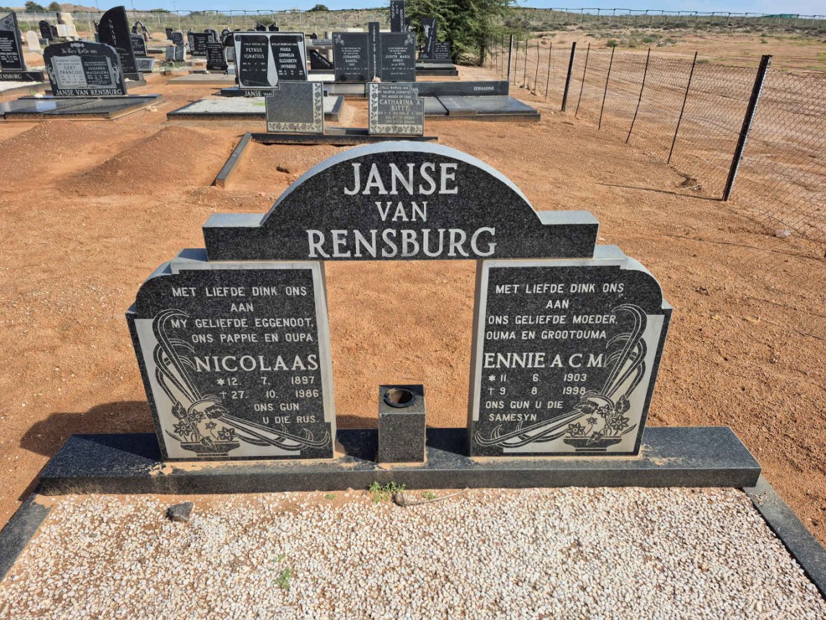 RENSBURG Nicolaas, Janse van 1897-1986 & A.C.M. 1903-1998