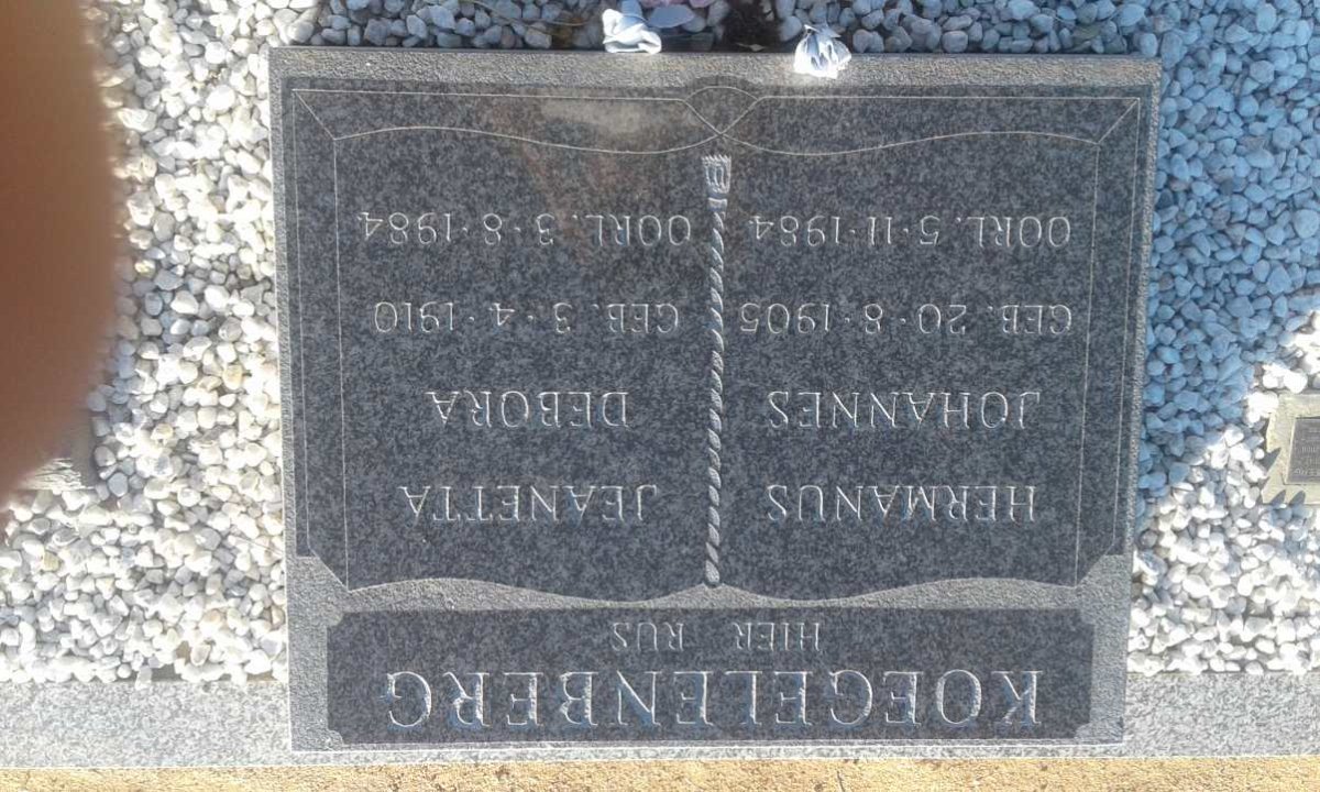 KOEGELENBERG Hermanus Johannes 1905-1984 &amp; Jeanetta Debora 1910-1984