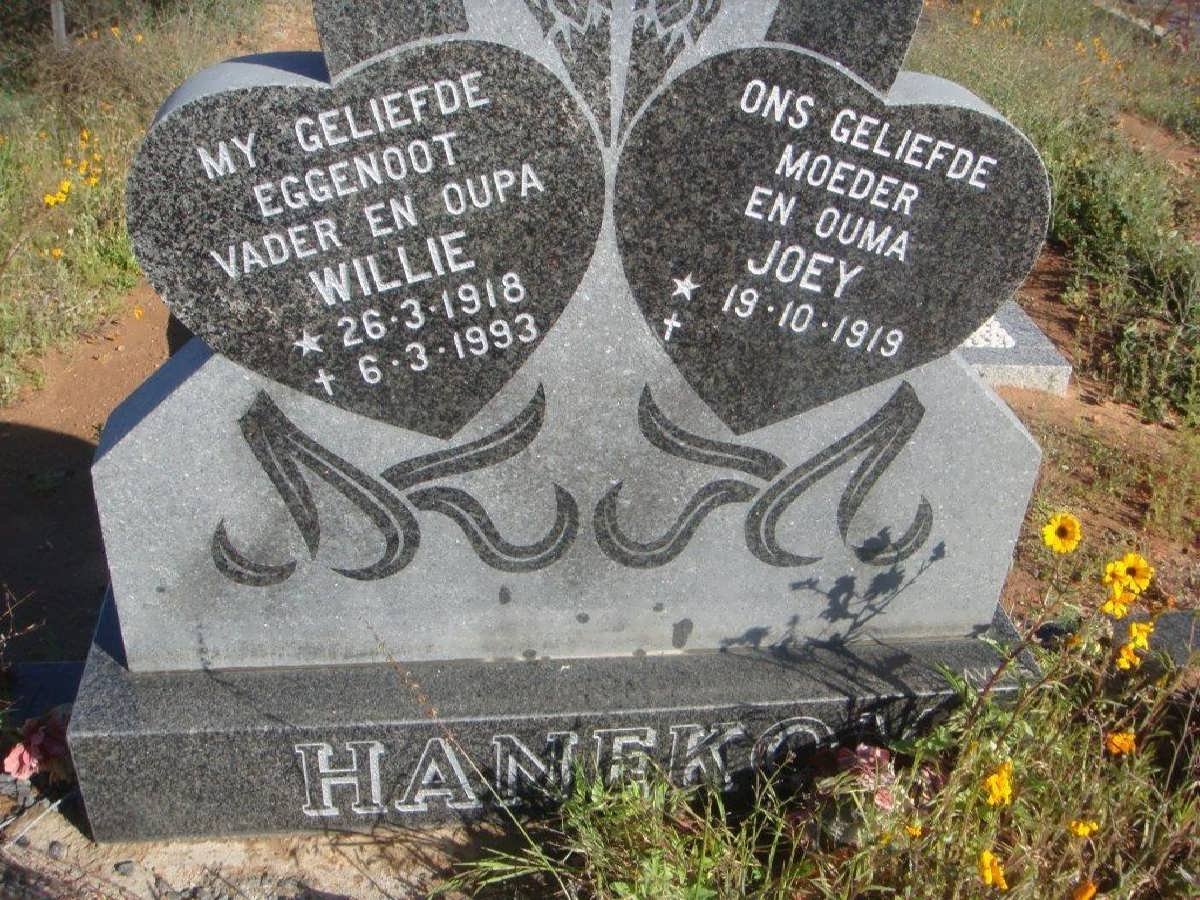HANEKOM Willie 1918-1993 &amp; Joey 1919-