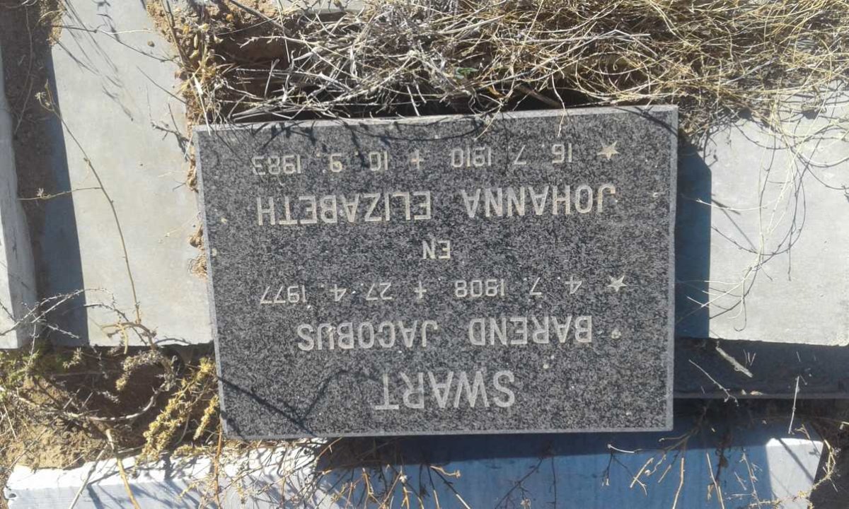 SWART Barend Jacobus 1908-1977 &amp; Johanna Elizabeth 1910-1983