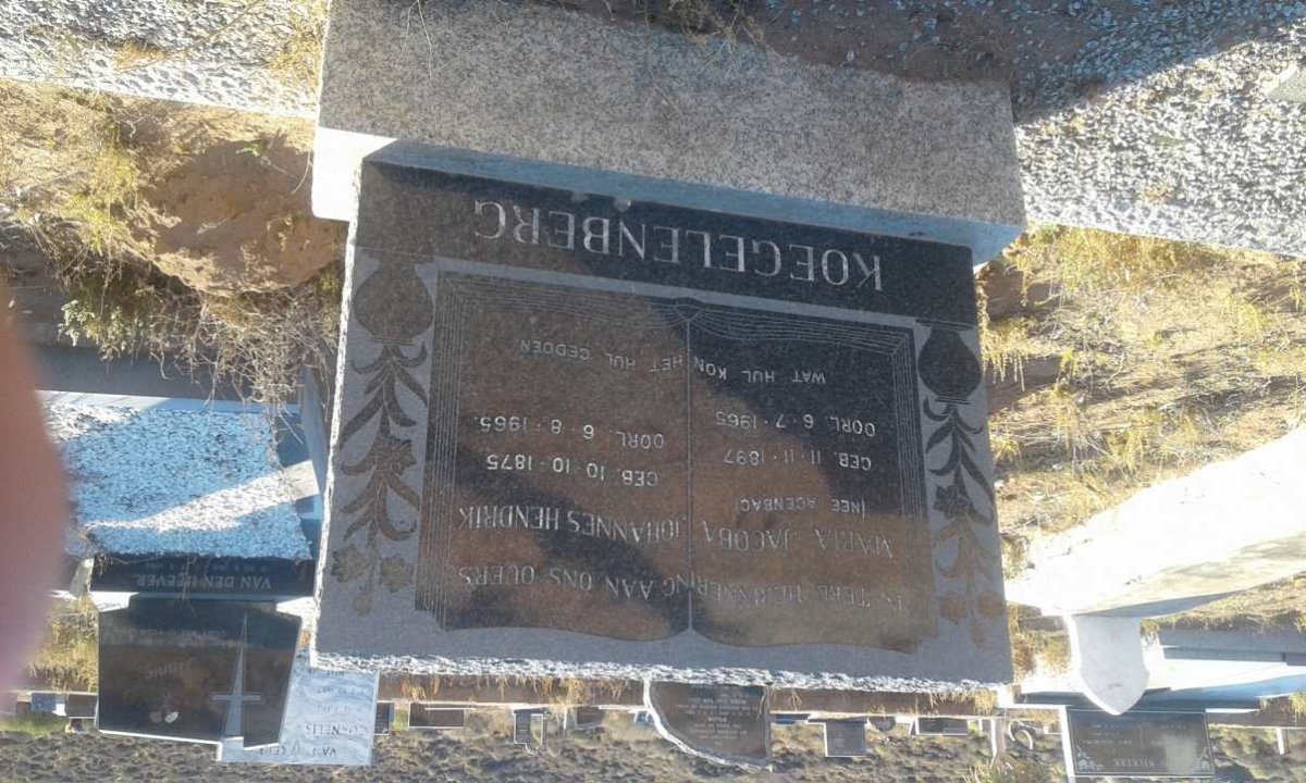 KOEGELENBERG Johannes Hendrik 1875-1965 &amp; Maria Jacoba AGENBAG 1897-1965