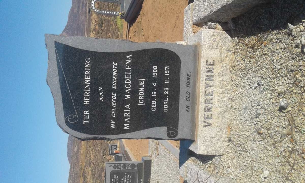 VERREYNNE Maria Magdalena nee CRONJE 1908-1971