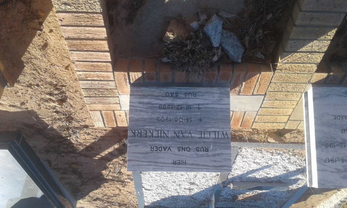 NIEKERK Willie, van 1905-1999 &amp; Maria 1947-1994