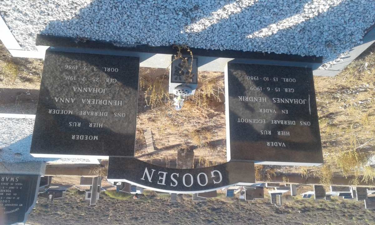 GOOSEN Johannes Hendrik 1909-1980 &amp; Hendrieka Anna Johanna 1916-1986
