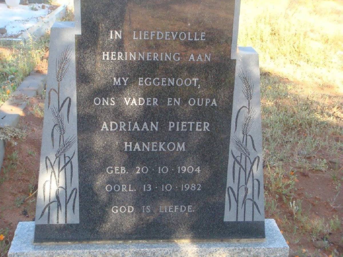HANEKOM Adriaan Pieter 1904-1982