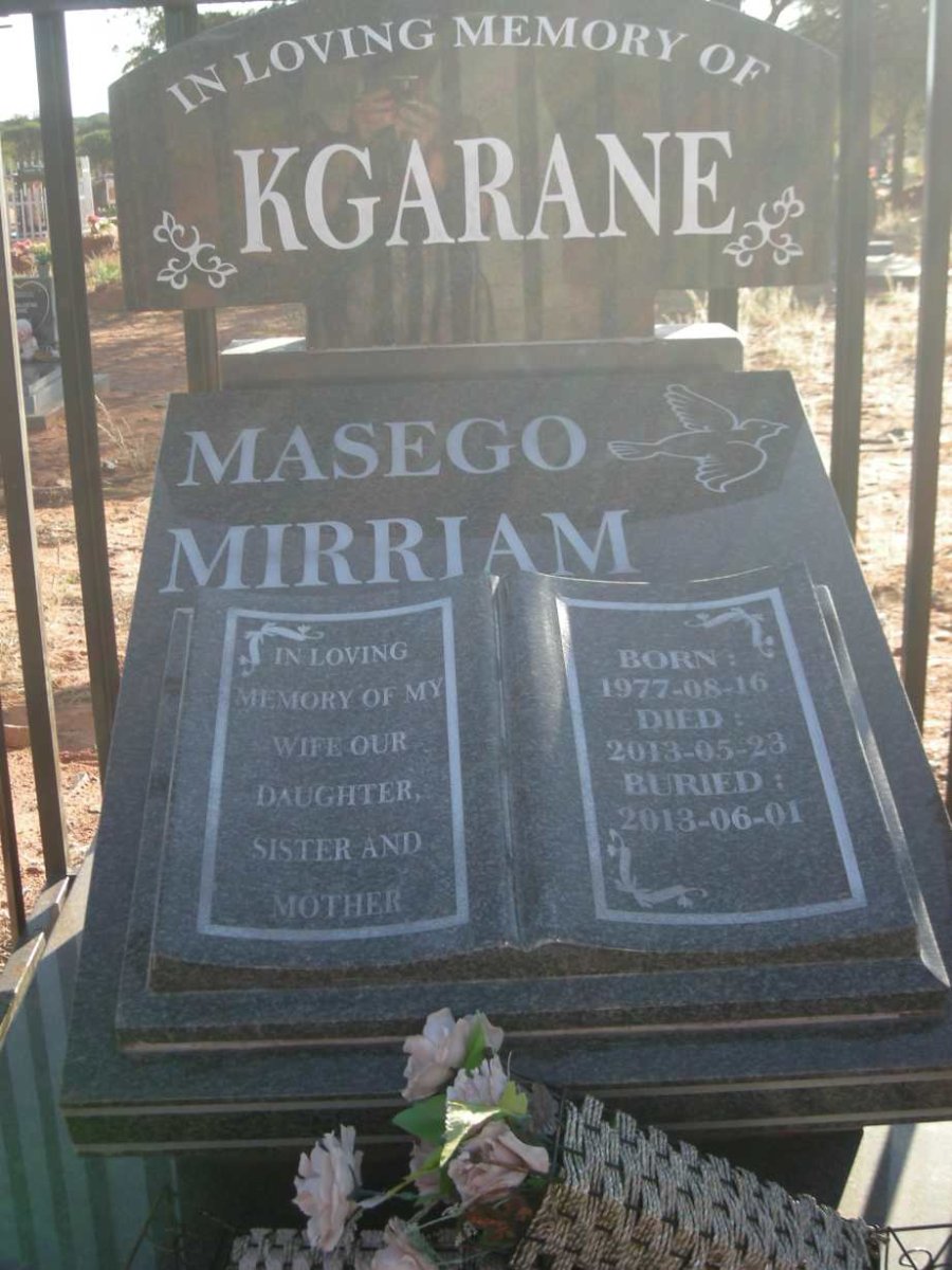 KGARANE Masego Mirriam 1977-2013