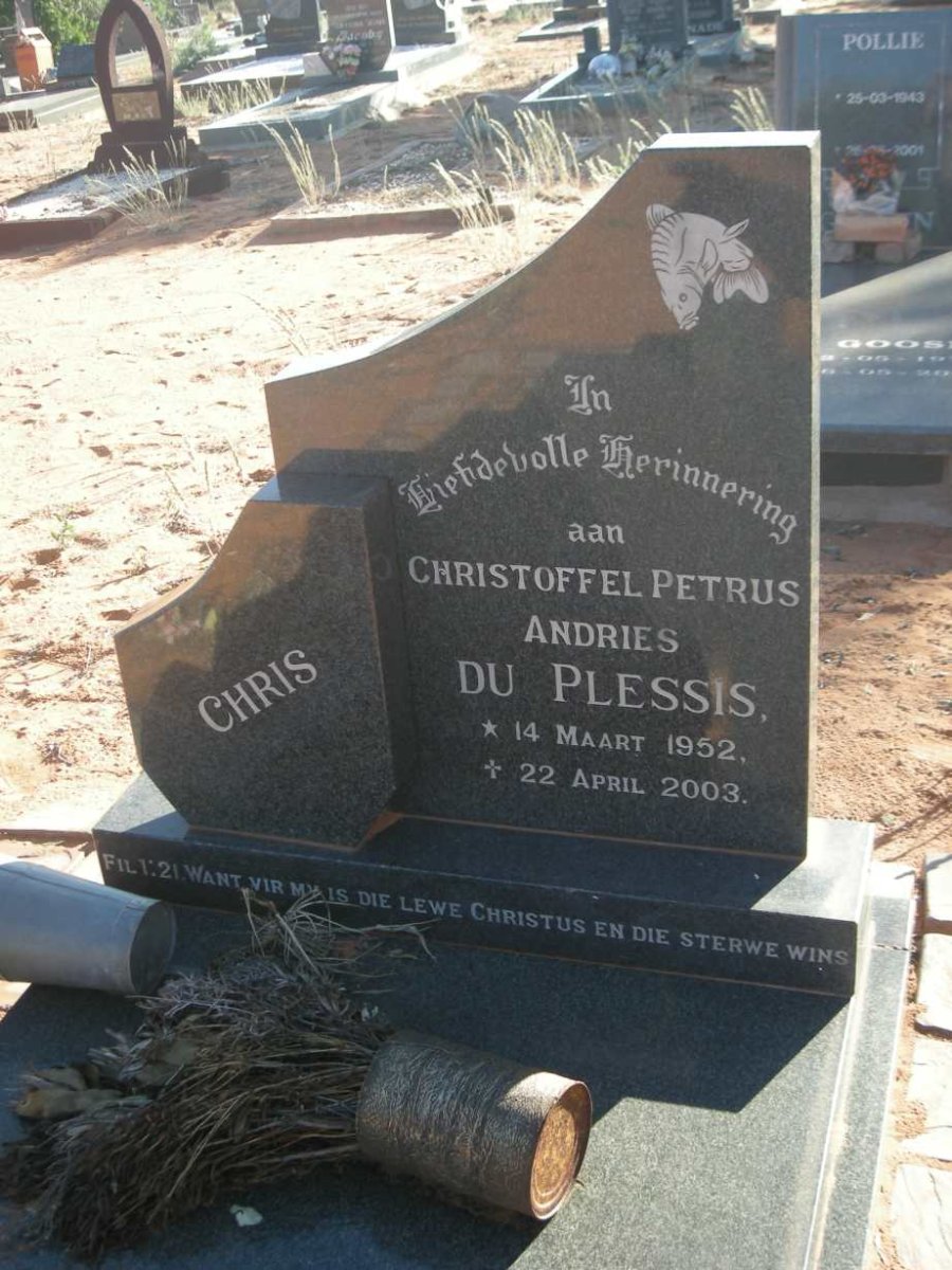 PLESSIS Christoffel Petrus Andries, du 1952-2003