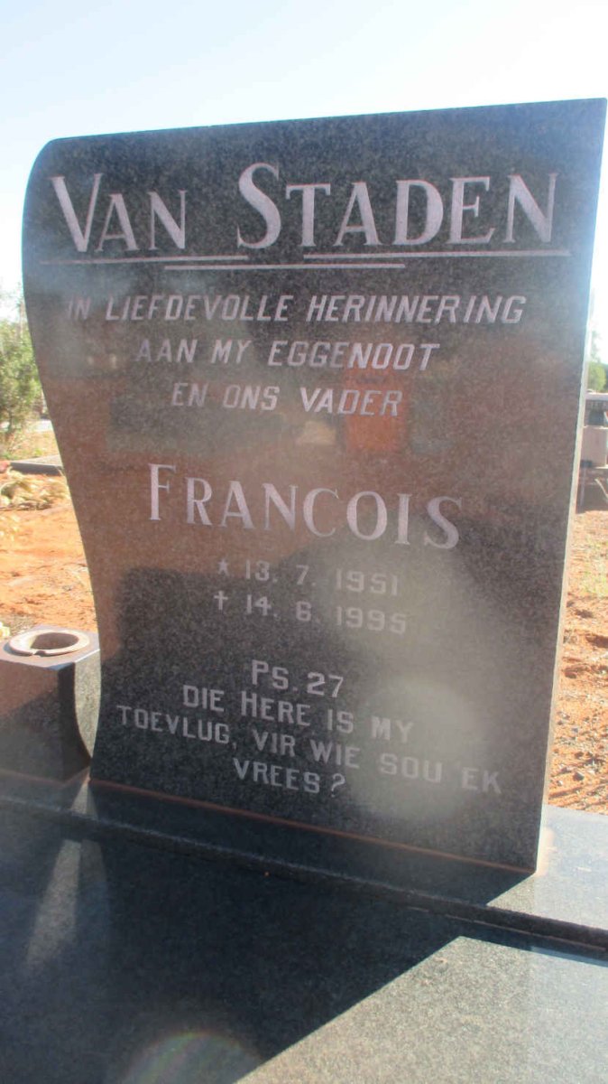 STADEN Francois, van 1951-1995