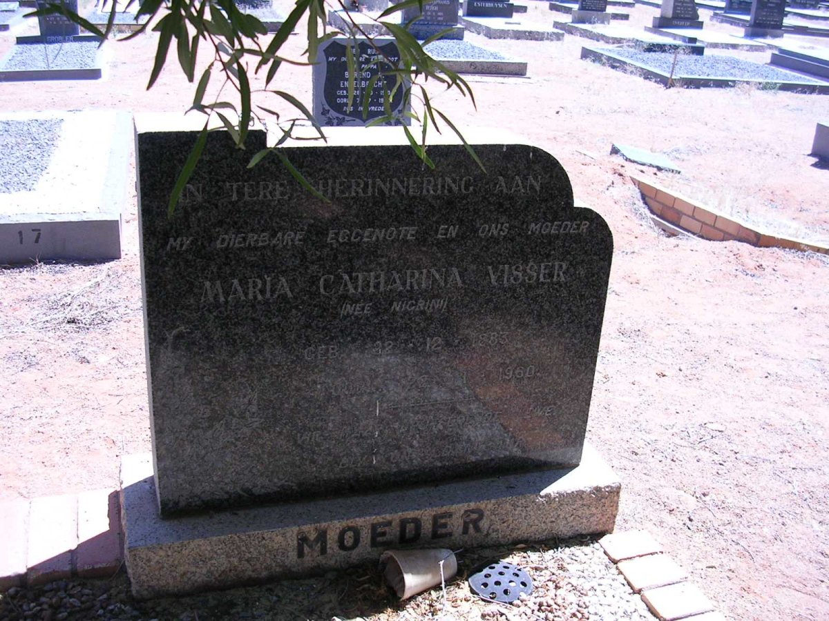 VISSER Maria Catharina geb. NIGRIN 1883-1960