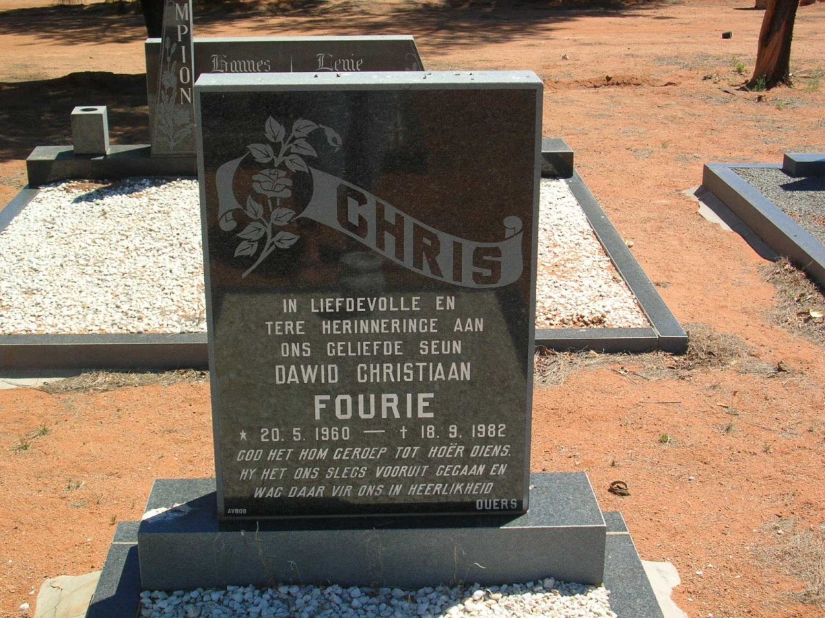 FOURIE Dawid Christiaan 1960-1982