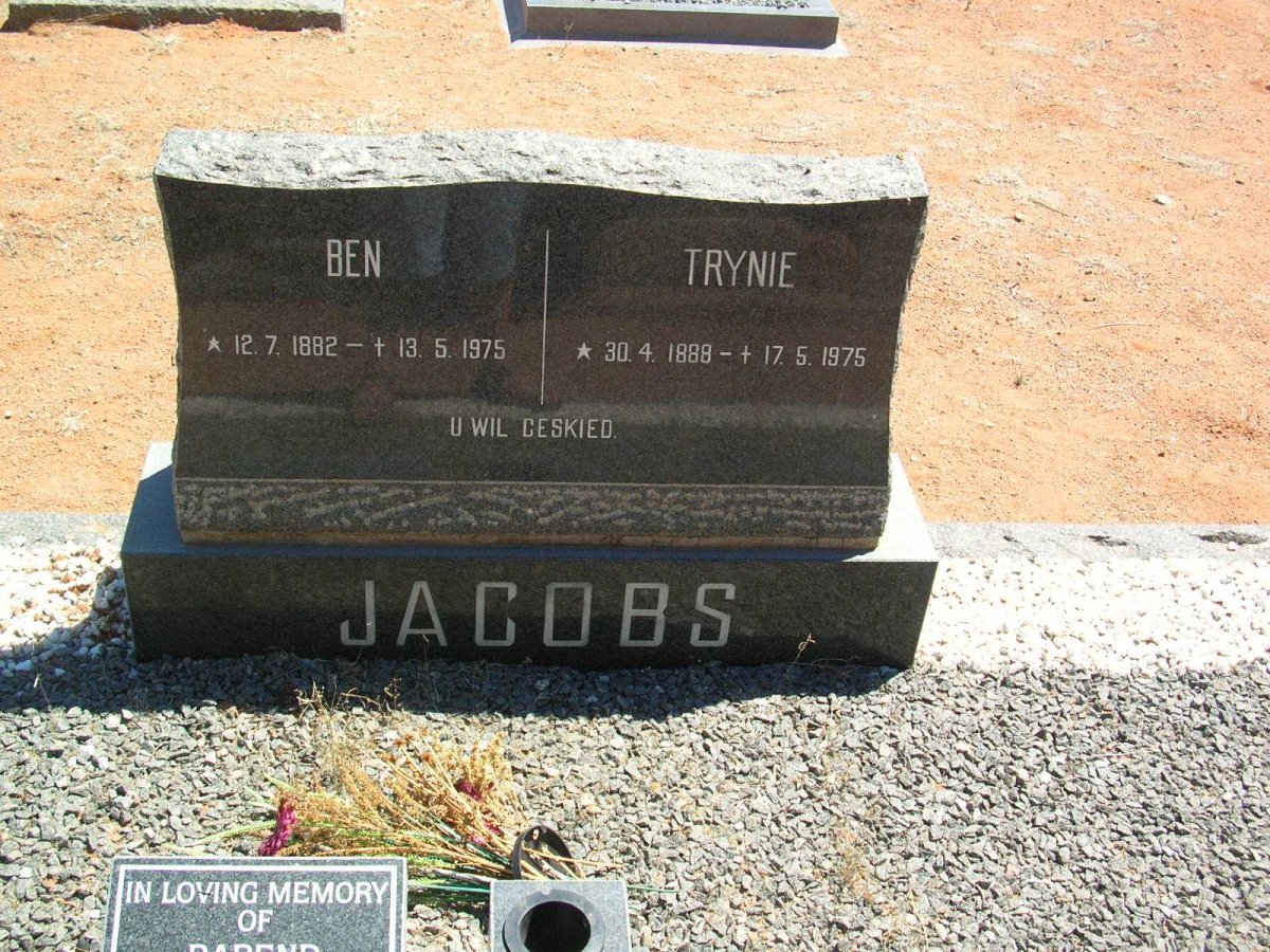 JACOBS Ben 1882-1975 &amp; Trynie 1888-1975
