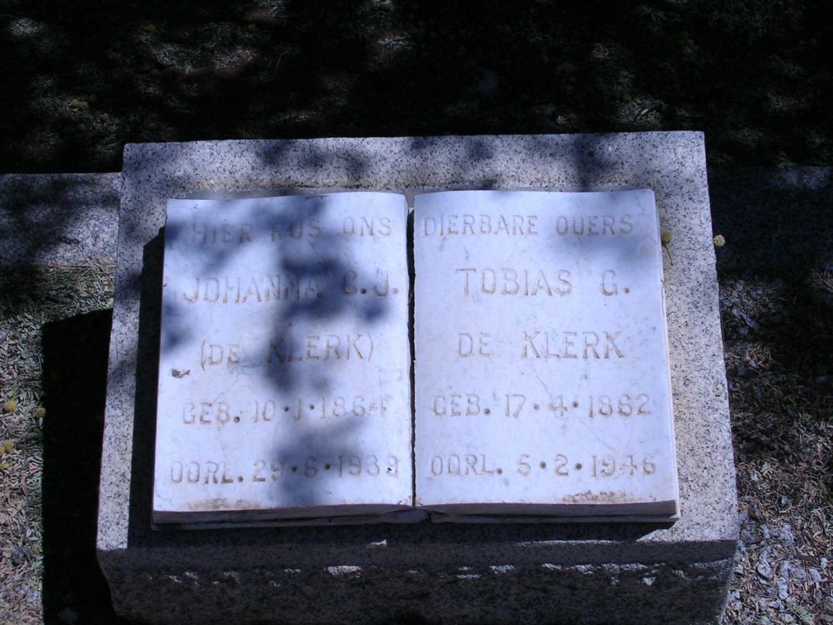 KLERK Tobias G., de 1862-1946  &amp; Johanna C.J. 1864-1939