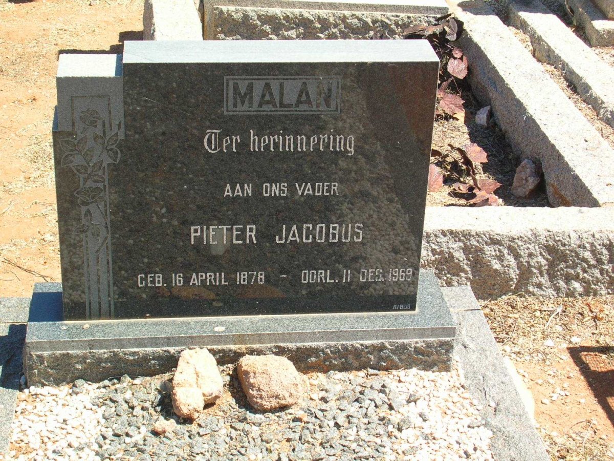 MALAN Pieter Jacobus 1878-1969