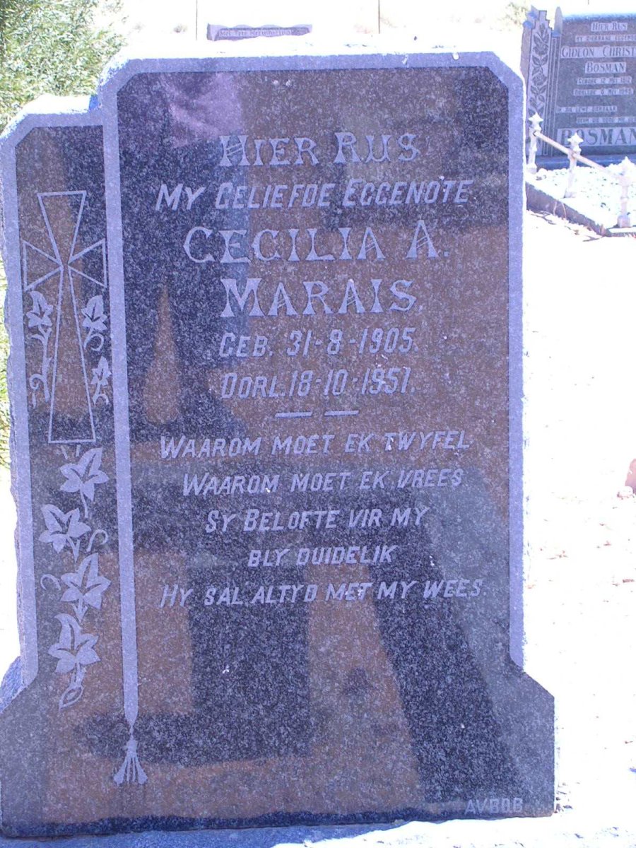 MARAIS Cecilia A. 1905-1951