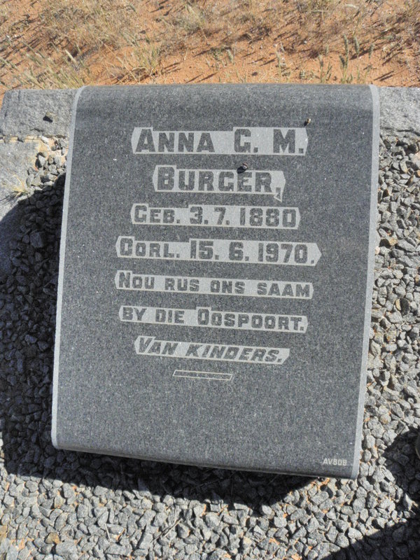 BURGER Anna G.M. 1880-1970