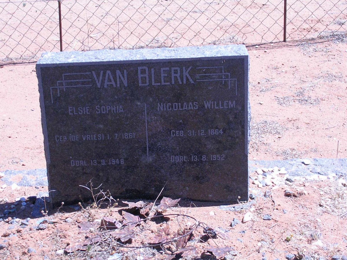 BLERK Nicolaas Willem, van 1864-1952 &amp; Elsie Sophia DE VRIES 1861-1948