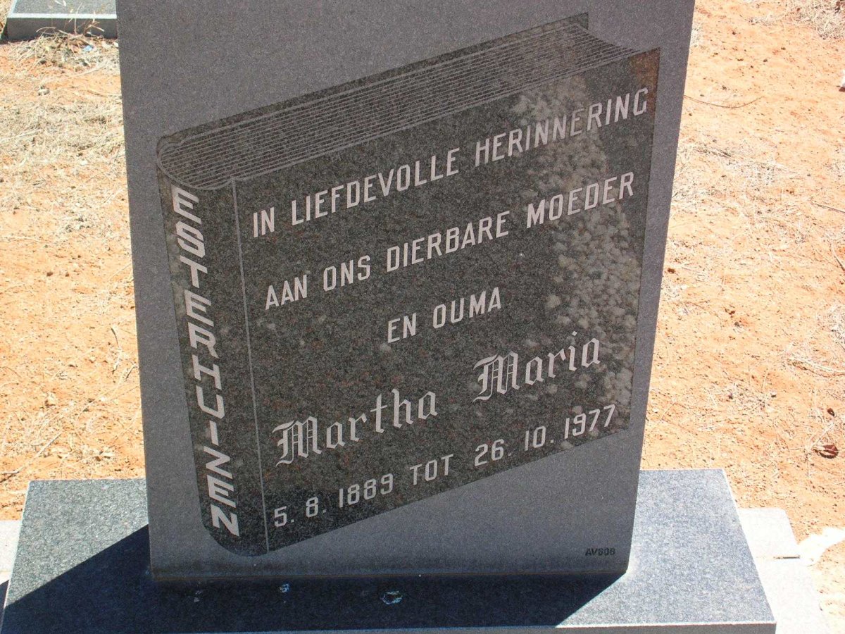 ESTERHUIZEN Martha Maria 1889-1977