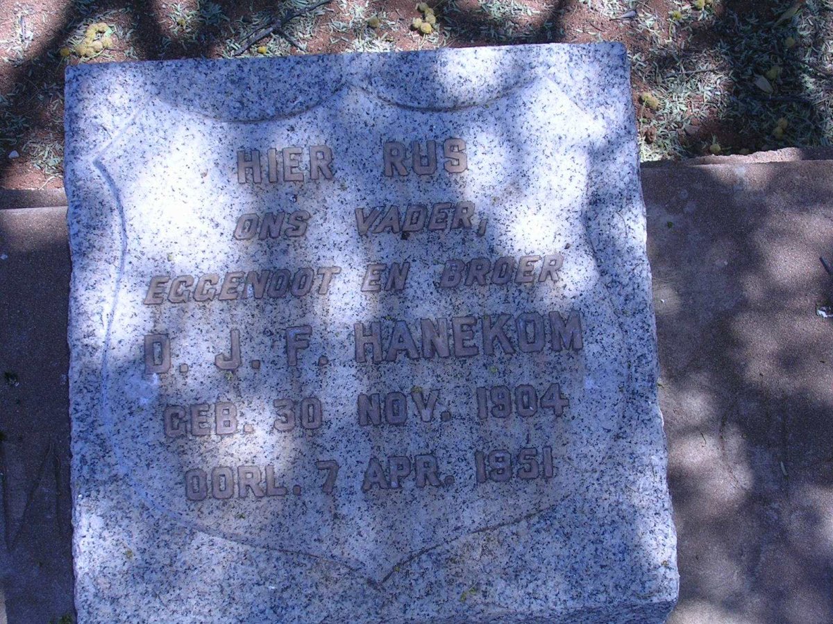 HANEKOM D.J.F. 1904-1951