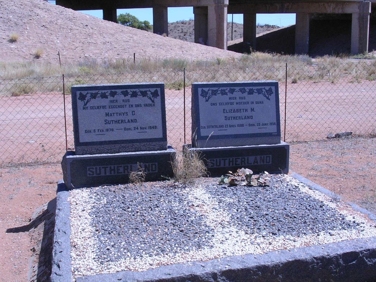 SUTHERLAND Matthys G. 1878-1949 &amp; Elizabeth M. SUTHERLAND 1898-1956