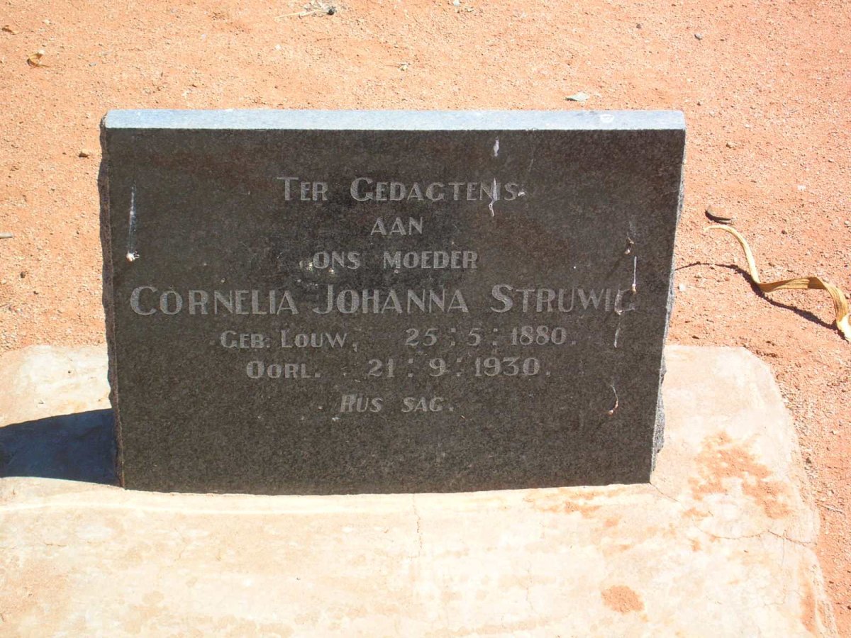 STRUWIG Cornelia Johanna geb. LOUW 1880-1930
