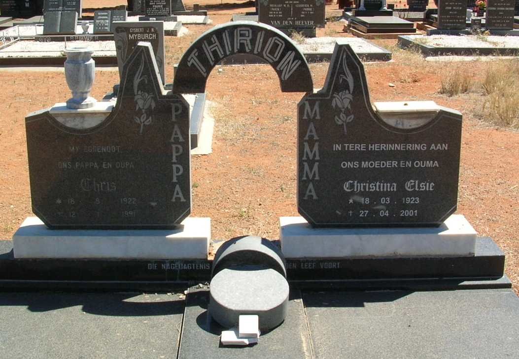 THIRION Chris 1922-1991 &amp; Christina Elsie 1923-2001