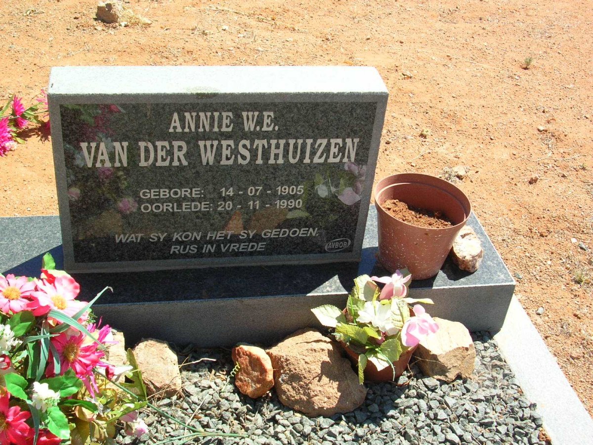 WESTHUIZEN Annie W.E., van der 1905-1990