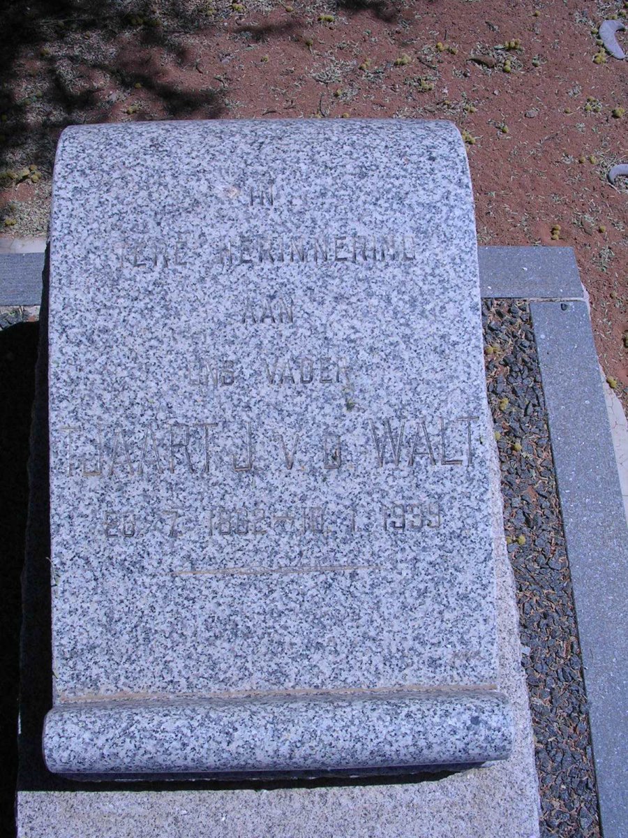 WALT Tjaart J., v.d. 1862-1939