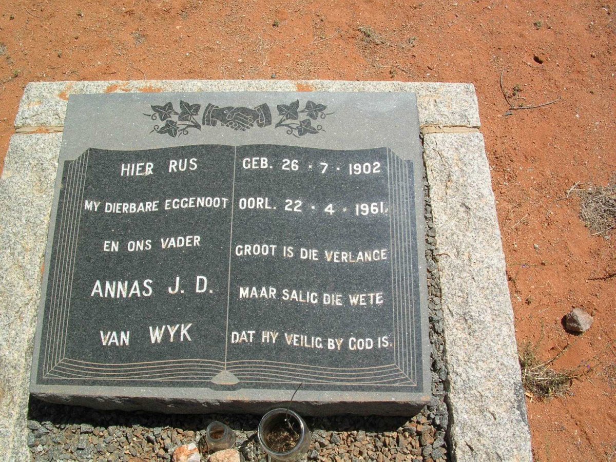 WYK Annas J.D., van 1902-1961