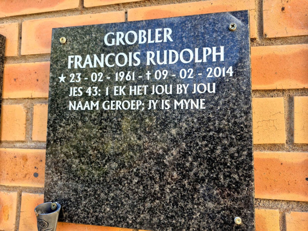 GROBLER Francois Rudolph 1961-2014