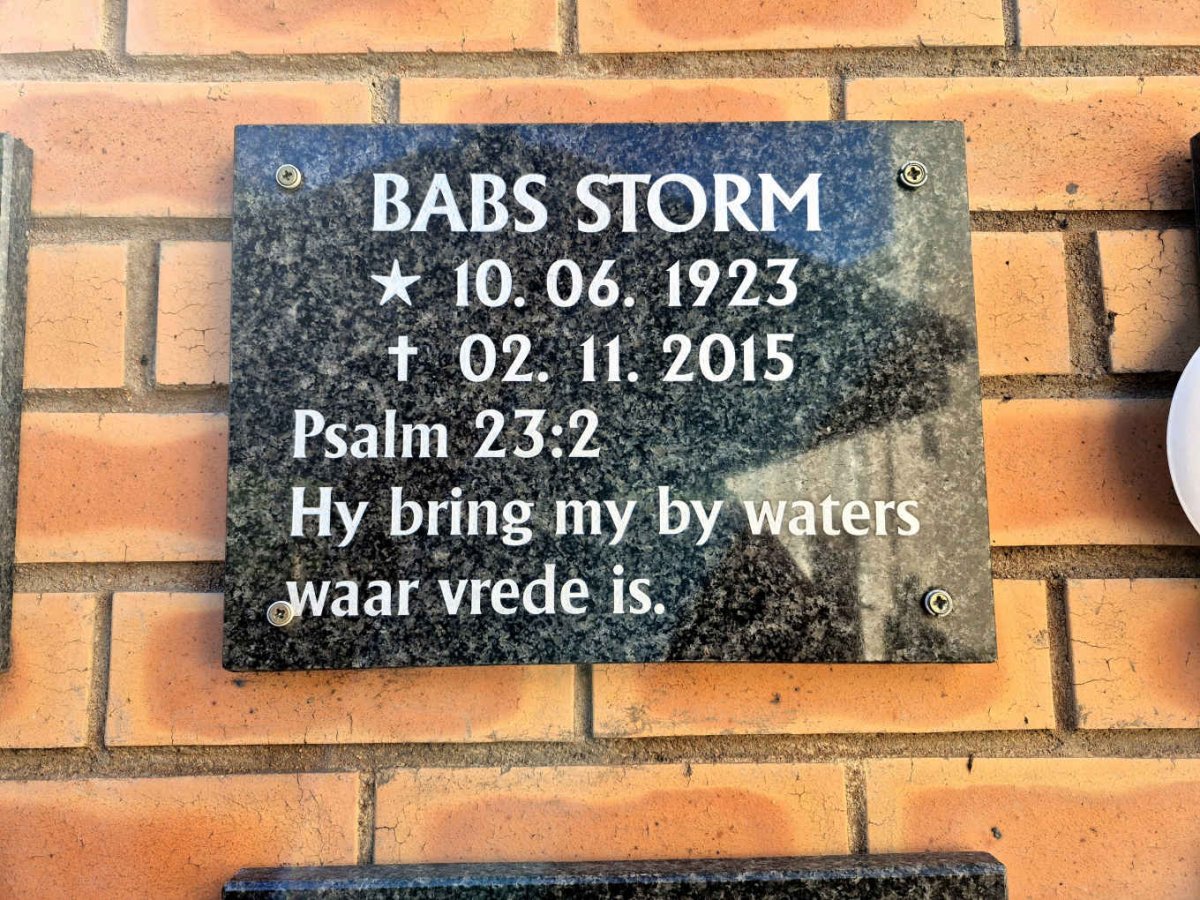 STORM Babs 1923-2015
