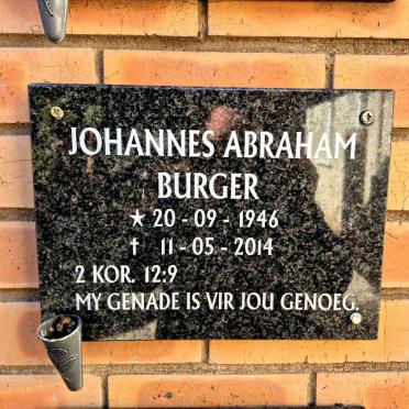 BURGER Johannes Abraham 1946-2014