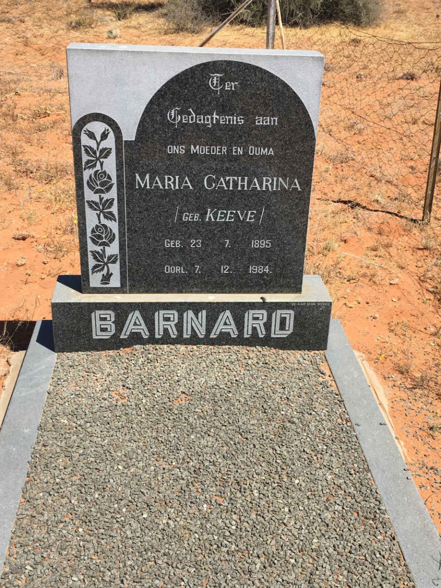 BARNARD Maria Catharina nee KEEVE 1895-1984