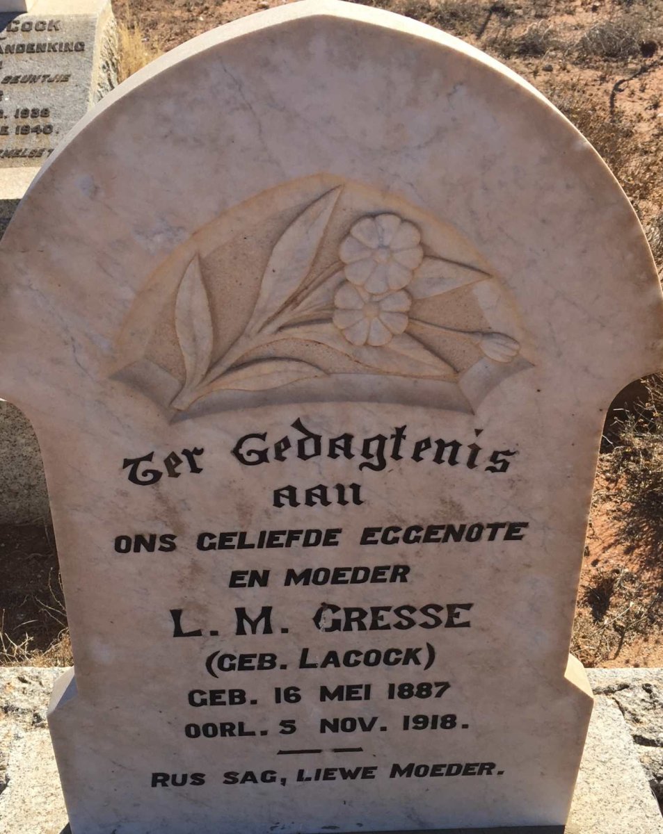 GRESSE L.M. nee LACOCK 1887-1918